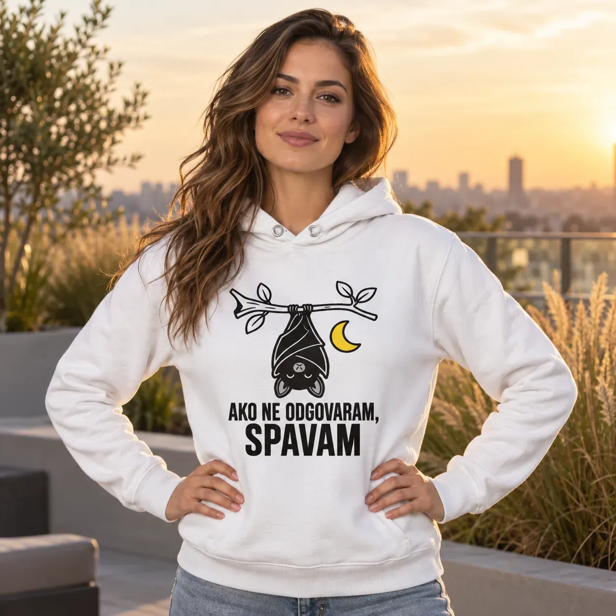 Ako ne odgovaram, spavam · Duks, spavam · Duks, bijela boja — hands hips