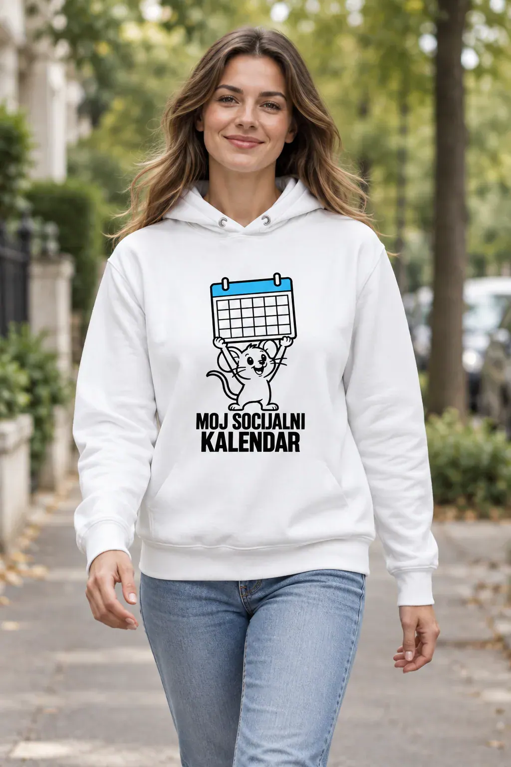 Moj socijalni kalendar · Duks, bijela boja — walk toward