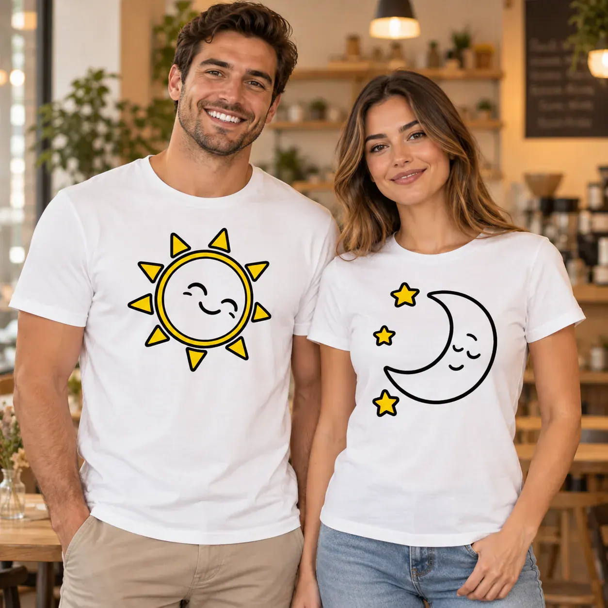 Sunce i mjesec · Majica, bijela boja — shoulder to shoulder